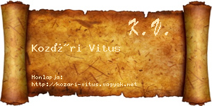 Kozári Vitus névjegykártya